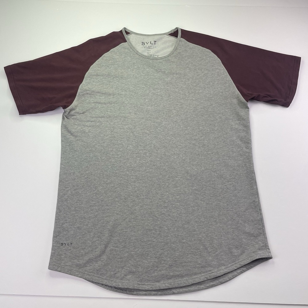 Bylt T Shirt Mens XL Baseball Raglan Short Sleeve Two Tone Color Block Athleitc